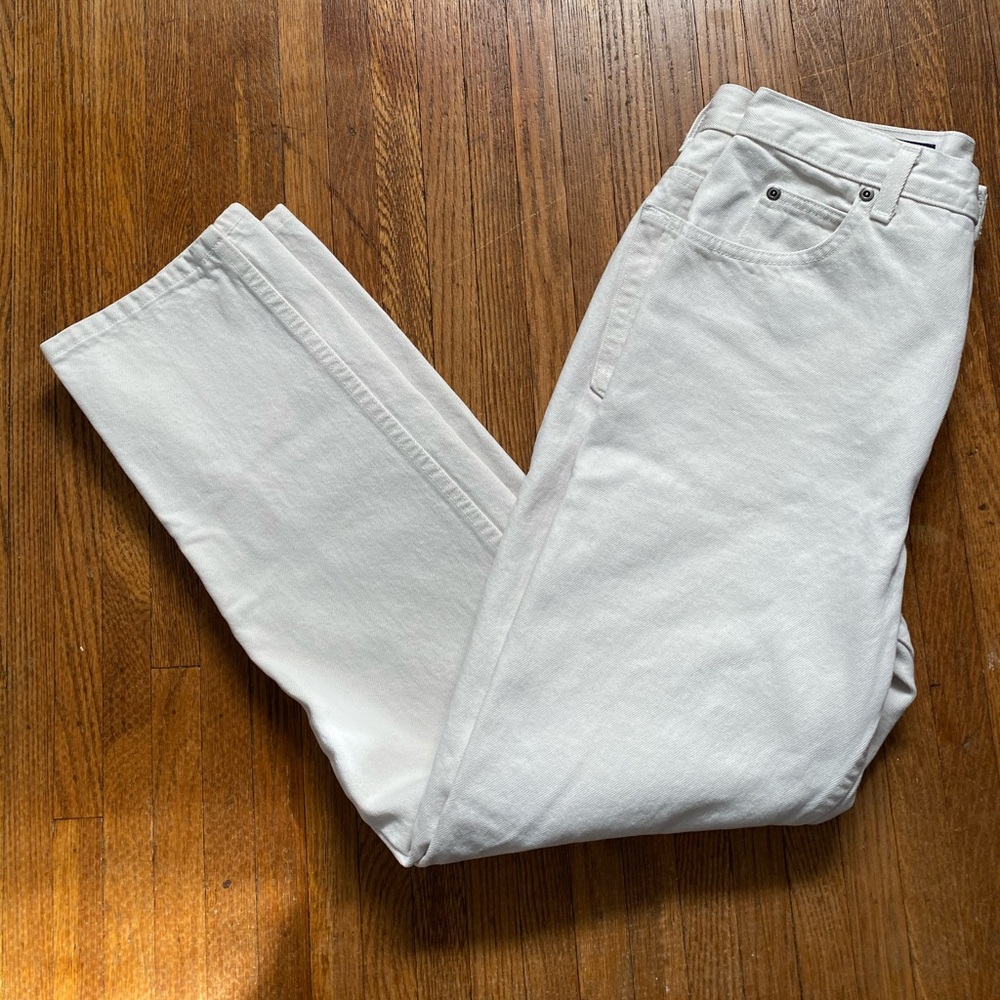 White Lands’ End 100% cotton mom jeans